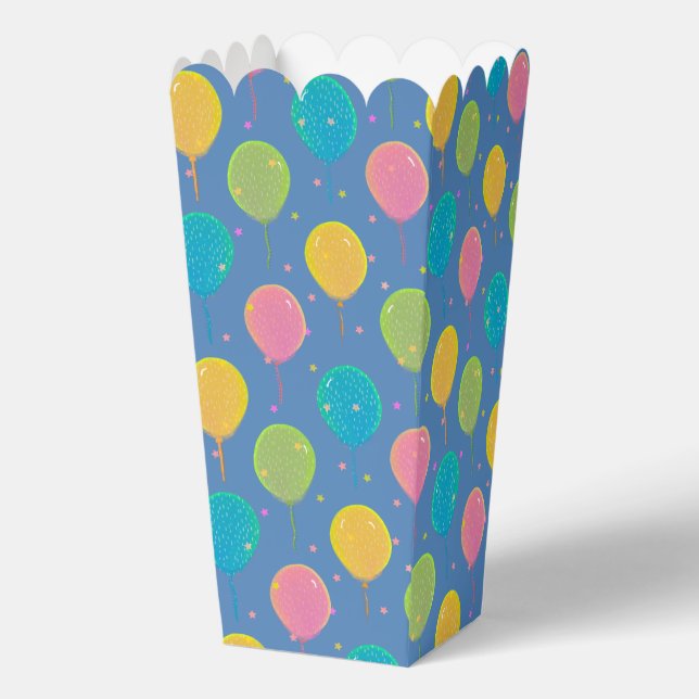 Caja Para Regalos Globos arcoiris azules (Anverso)