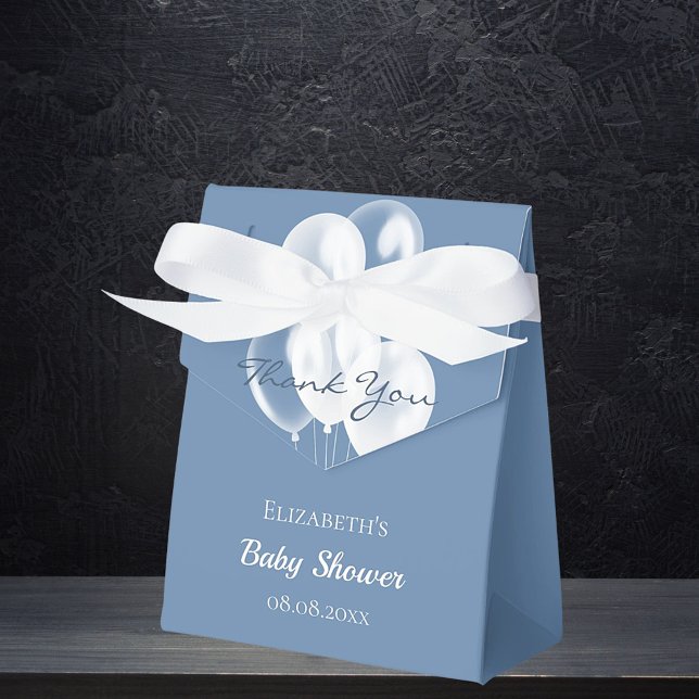 Caja Para Regalos Globos blancos polvorientos de Baby Shower boy (Subido por el creador)