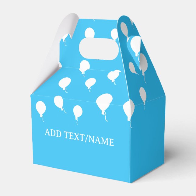 Caja Para Regalos Globos blancos sobre azul pastel (Reverso)