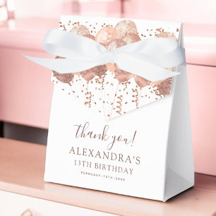 Caja Para Regalos Globos de oro Rosa Gracias Fiesta de cumpleaños nú