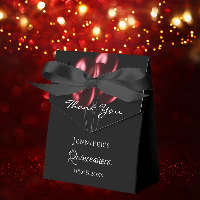 Caja Para Regalos Globos rojos negros de Quinceanera (Subido por el creador)