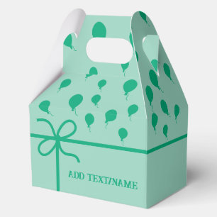 Caja Para Regalos Globos y cintas personalizadas del Partido Verde L