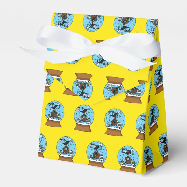 Caja Para Regalos Glóbulo de la nieve con canto de Blackbird (Front Side)