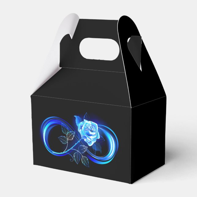 Caja Para Regalos Glowing infinity with blue rose (Front Side)