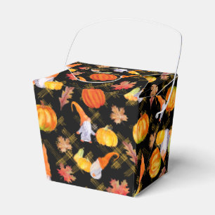 Caja Para Regalos Gnomes De Acuarela, Calabazas Y Hojas