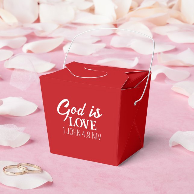 Caja Para Regalos God is Love Bible Verse Christian Faith Red (Boda)
