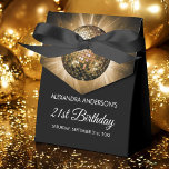 Caja Para Regalos Gold 21st Birthday Fiesta Gold Disco Ball<br><div class="desc">Gold Twenty First Birthday Party Gold Disco Ball Party Favor Box. La Caja de Regalo de Favor de la Fiesta de Oro y de Aniversario Negro 21 es perfecta para un moderno Fiesta de cumpleaños 21. Póngase en contacto con el diseñador para obtener elementos coincidentes.</div>