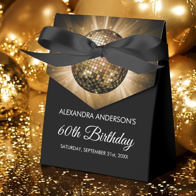 Caja Para Regalos Gold 60.ª fiesta de cumpleaños Gold Disco Ball (Subido por el creador)