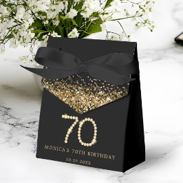 Caja Para Regalos Gold 70th Diamonds Birthday Party