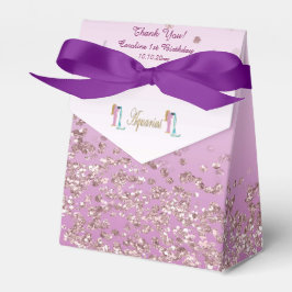 Caja Para Regalos Gold Aquarius y Rosa Purpurina Gold Cumpleaños