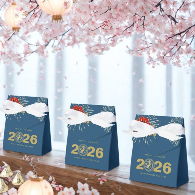 Caja Para Regalos Gold Blue Chinese New Year of the Horse (Subido por el creador)