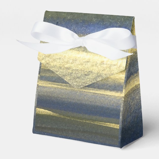 Caja Para Regalos Gold Blue Lines Tent Gift Wrappi9ng (Front Side)