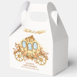 Caja Para Regalos Gold Elegant Flower Prince Carriage Baby Shower