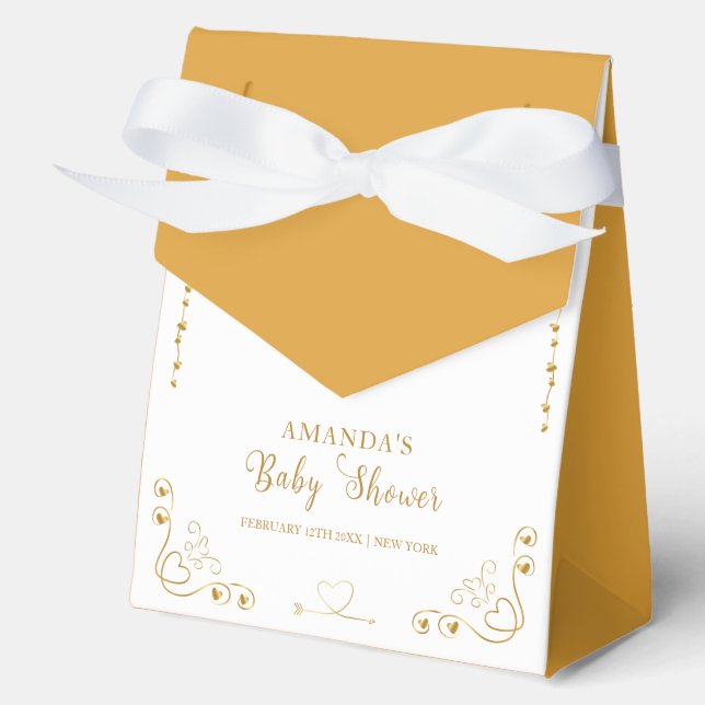 Caja Para Regalos Gold Elegant SValentine Baby Shower (Anverso)