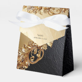 Caja Para Regalos Gold Floral Embellishments Favor Box