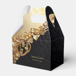 Caja Para Regalos Gold Floral Embellishments Favor Box