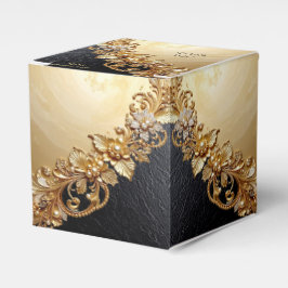 Caja Para Regalos Gold Floral Embellishments Favor Box