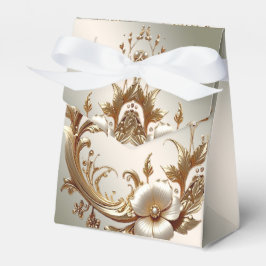Caja Para Regalos Gold Floral Favor Box