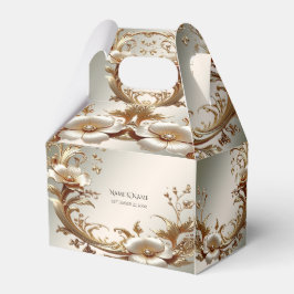 Caja Para Regalos Gold Floral Favor Box