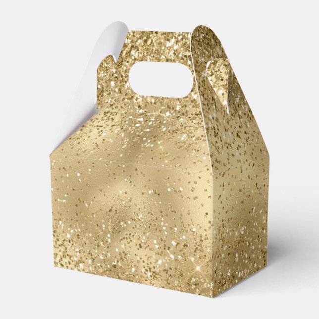 Caja Para Regalos Gold Glam Glitzy Purpurina Sparkle (Front Side)