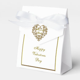 Caja Para Regalos Gold Glitter Flourish Valentine