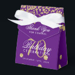 Caja Para Regalos Gold Purple 70th Birthday Gracias Confetti<br><div class="desc">Elegante "Gracias" 70 cumpleaños Purpurina de la Faux de oro Confetti Purple diseño.</div>