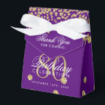 Caja Para Regalos Gold Purple 80th Birthday Gracias Confetti<br><div class="desc">Elegante "Gracias" 80 cumpleaños Purpurina de la Faux de oro Confetti Purple diseño.</div>