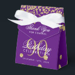 Caja Para Regalos Gold Purple 90th Birthday Gracias Confetti<br><div class="desc">Elegante "Gracias" 90 cumpleaños Purpurina de la Faux de oro Confetti Purple diseño.</div>