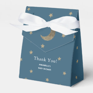 Caja Para Regalos Gold Stars & Moon Navy Blue Baby Shower Gift Box