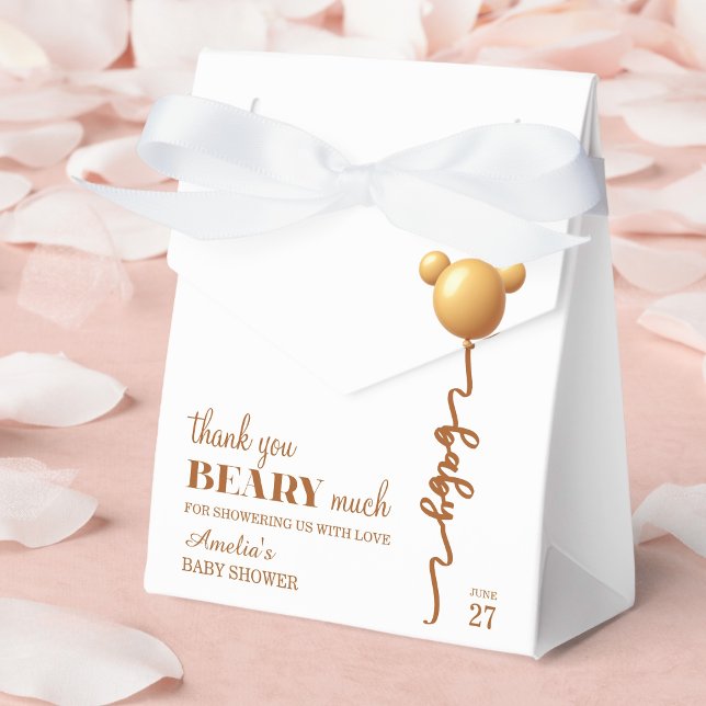 Caja Para Regalos Gold Teddy Balloon Beary Thanks Neutral (Subido por el creador)