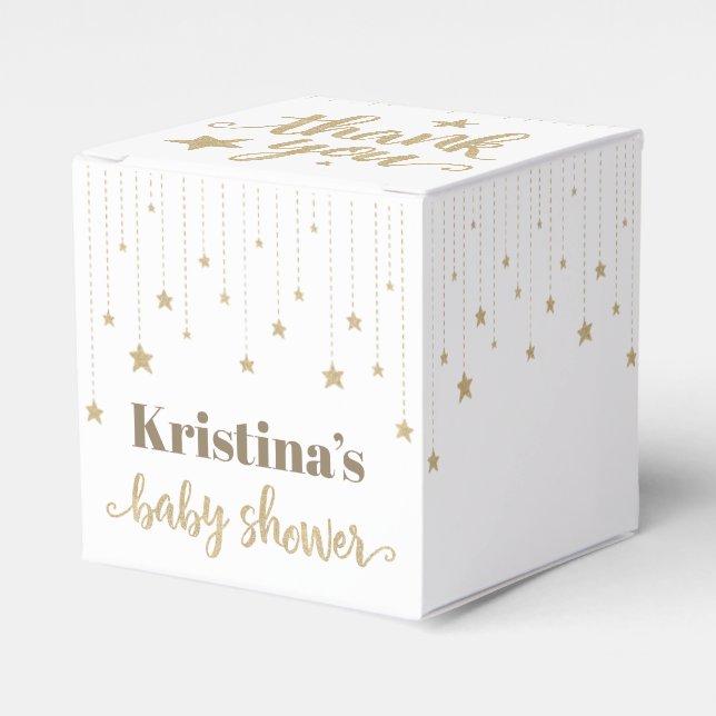 Caja Para Regalos Gold Twinkle Twinkle Little Star Baby Shower (Costado Anverso)