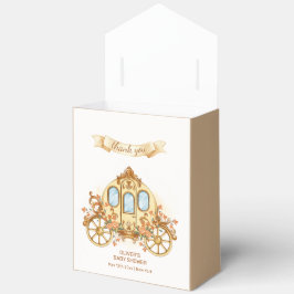 Caja Para Regalos Gold Vintage Flower Prince Carriage Baby Shower