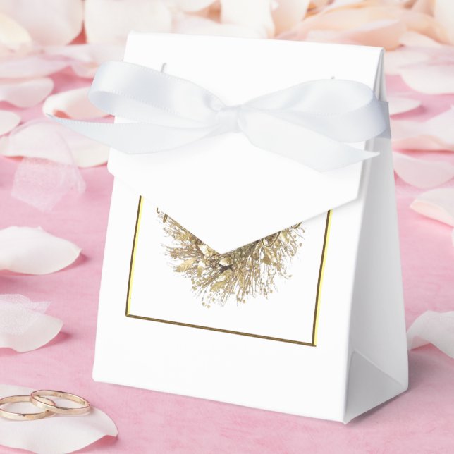 Caja Para Regalos Gold Wreath Merry Christmas Favbox (Boda)