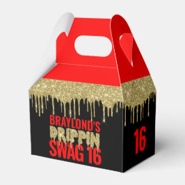 Caja Para Regalos Gold y Red Drippin Swag 16 cumpleaños