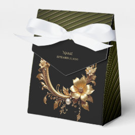Caja Para Regalos Golden Floral Ornate Frame Favor Box