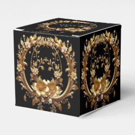Caja Para Regalos Golden Floral Ornate Frame Favor Box