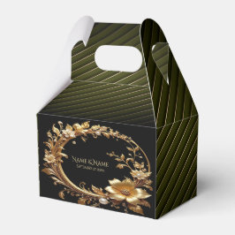 Caja Para Regalos Golden Floral Ornate Frame Favor Box