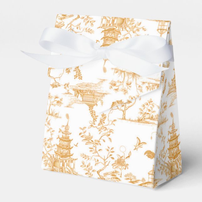 Caja Para Regalos Golden Temples Chinoiserie Favor Box (Front Side)