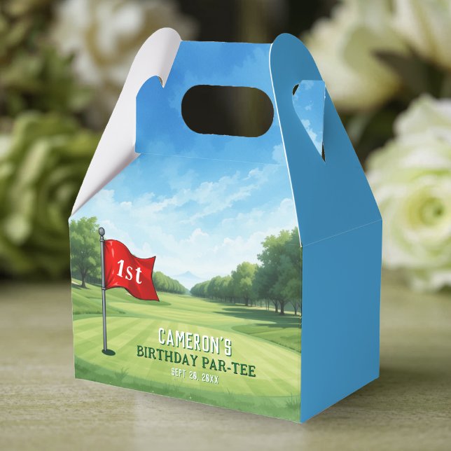 Caja Para Regalos Golf 1er Cumpleaños Fiesta Agujero En Uno (Golf 1st Birthday Party Hole In One Favor Boxes
)