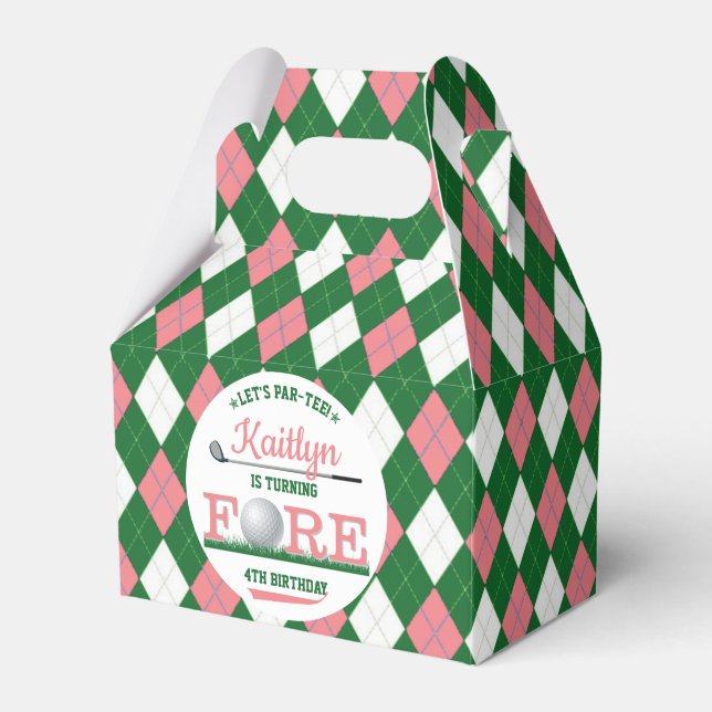 Caja Para Regalos Golf PAR-TEE 4º cumpleaños (Front Side)