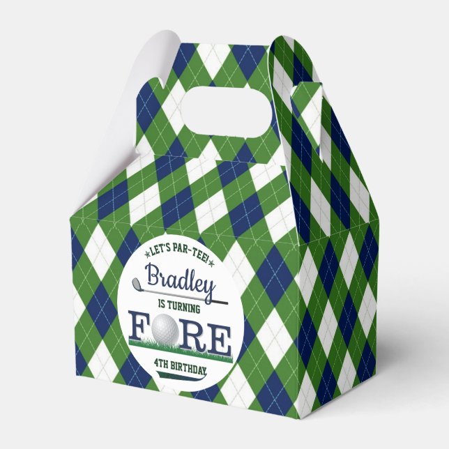 Caja Para Regalos Golf PAR-TEE 4º cumpleaños (Front Side)