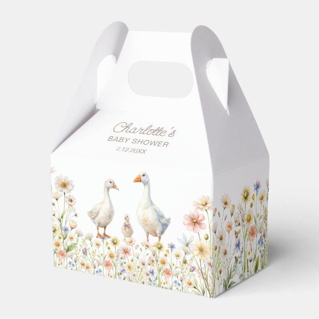 Caja Para Regalos Goose Floral Baby Shower (Reverso)