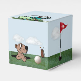 Caja Para Regalos Gopher & Golf Favor Box con Ball, Flag & Cart