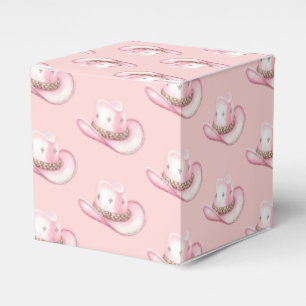 Caja Para Regalos Gorra rosado de Rodeo Cowgirl Baby Shower