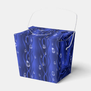 Caja Para Regalos Gotas de lluvia azul Metalizado