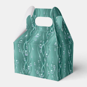 Caja Para Regalos Gotas de lluvia Metalizado verdes