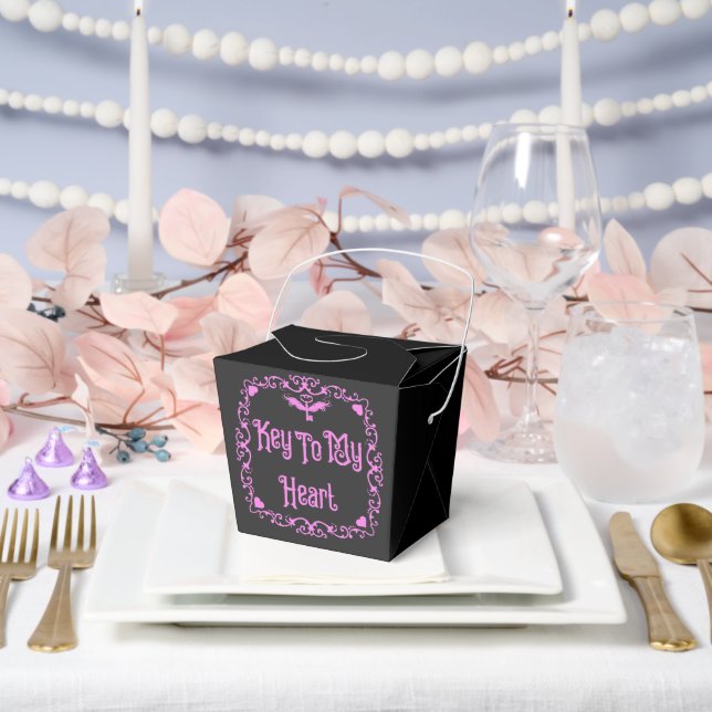 Caja Para Regalos Goth Valentine Key To My Heart Pink (Boda)