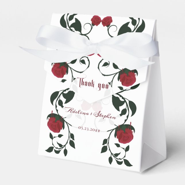 Caja Para Regalos Gothic Dripping Rosas sangrientos Moody Boda (Front Side)