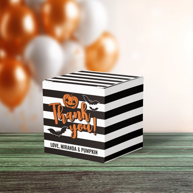 Caja Para Regalos Gótico Stripes Pumpkin Bats Halloween Gracias (Subido por el creador)