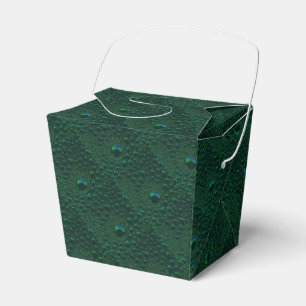 Caja Para Regalos Gotitas de agua en metal verde